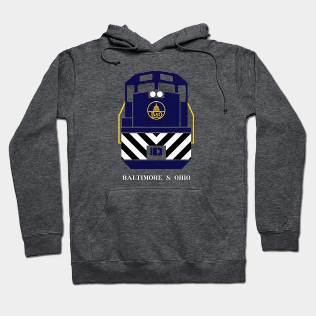 Baltimore and Ohio Train Engine Hoodie by Turboglyde